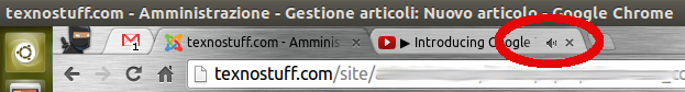 icona audio mostrata sulla tab in Google Chrome